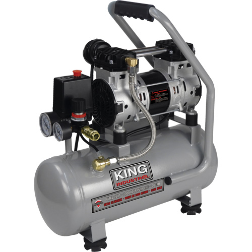 Ultra-Quiet Oil-Free Air Compressor, Gas, 3 gal., 135 PSI Kelford