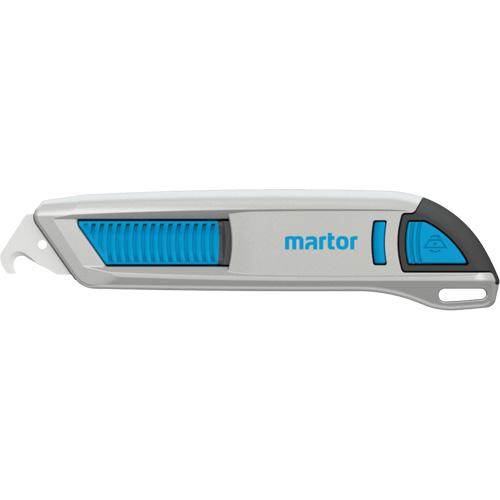 Couteau r&eacute;tractable SECUNORM 500 avec lame &agrave; pointe en crochet no 5634, 19 mm, Robuste, Prise en Aluminium Kelford