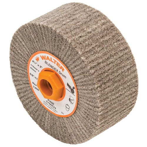 Blendex Surface Conditioning Drum, 4-1/2" Dia. x 2" W, 5/8"-11 Arbor, Fine Grit Kelford