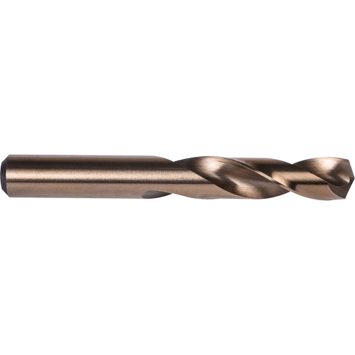 Stub Length Drill Bit, H, High Speed Cobalt, 1-1/2" Flute, 135° Point Kelford