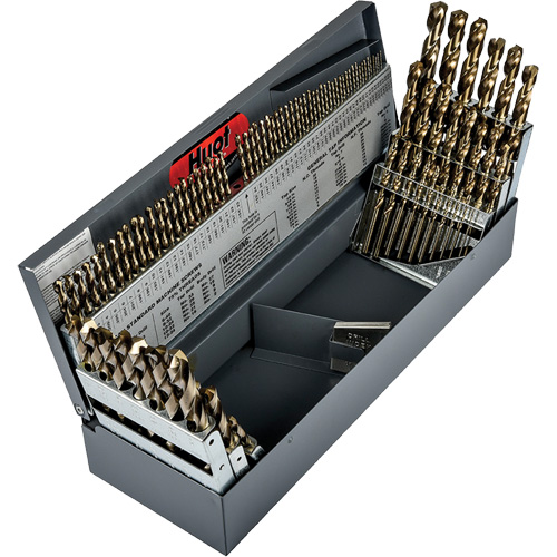 Heavy-Duty Jobber Length Combination Drill Bit Set, 115 Pieces, High Speed Cobalt Kelford