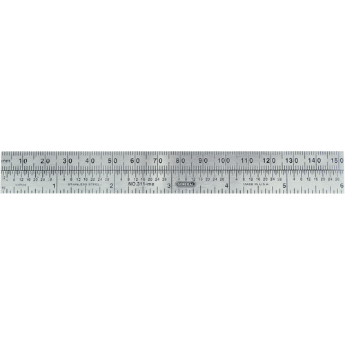 Economy Precision Flexible Ruler, 6" L, Steel Kelford