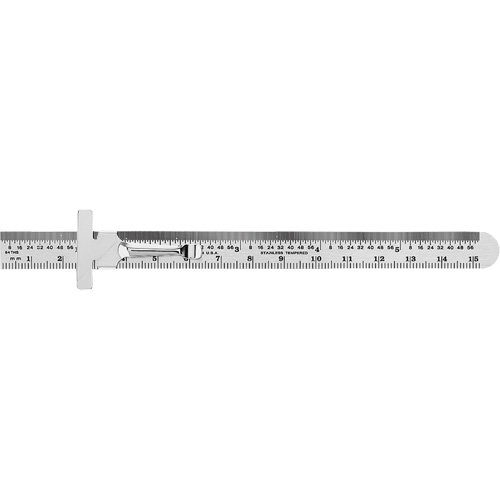 Economy Precision Flexible Ruler, 6" L, Steel Kelford