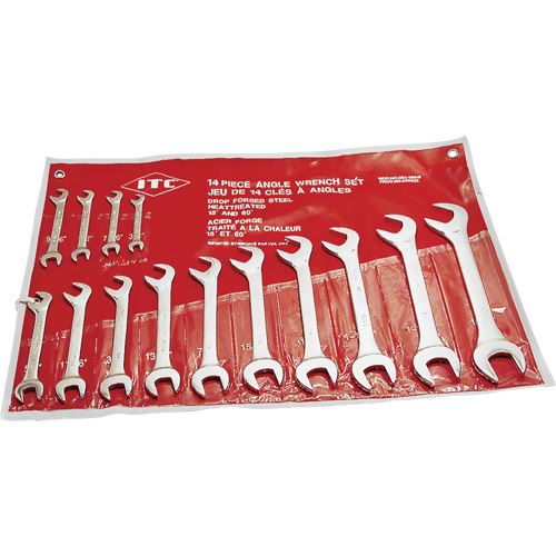 IACW-14 60° & 15° Angle Wrench Set, Open-Ended, 14 Pieces, Imperial Kelford