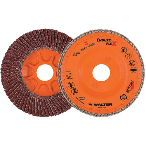 Disque &agrave; lamelles Enduro-Flex, 4-1/2" x 7/8", Type 27, Grain 40, Alumine de zirconium Kelford