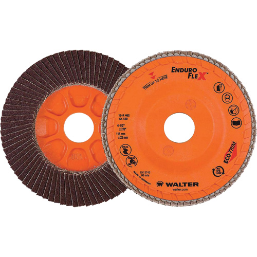 Disque &agrave; lamelles Enduro-Flex, 4-1/2" x 7/8", Type 27, Grain 120, Alumine de zirconium Kelford