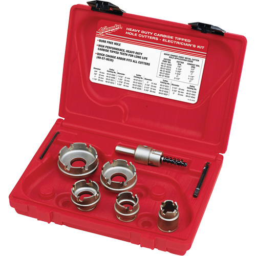 Sheet Metal Carbide Cutter Electrician's Kit, 5 Pieces Kelford