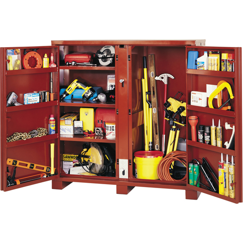 Armoire &agrave; tablettes Jobsite, Acier, 47,5 pi³, Rouge Kelford