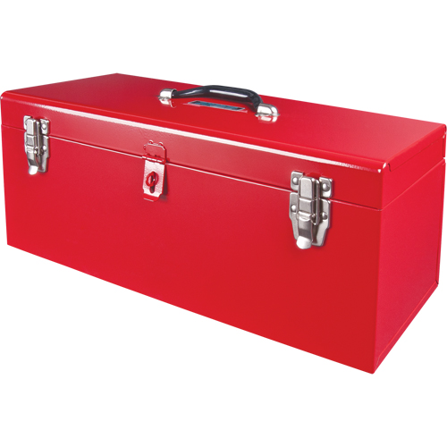 ATB100 Portable Tool Box with Metal Tool Tray, 8-3/4" D x 21" W x 9" H, Red Kelford