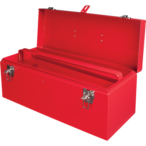 ATB100 Portable Tool Box with Metal Tool Tray, 8-3/4" D x 21" W x 9" H, Red Kelford