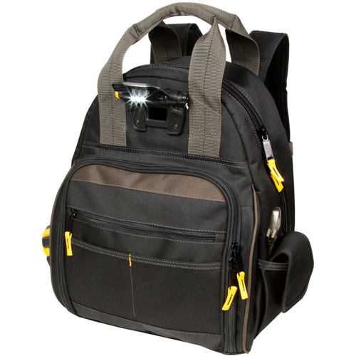 Techgear 53-Pocket Tool Backpack, 16" L x 13-1/4" W, Black, Polyester Kelford