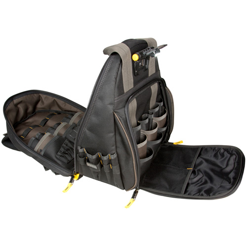 Techgear 53-Pocket Tool Backpack, 16" L x 13-1/4" W, Black, Polyester Kelford