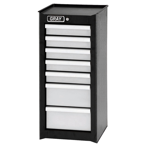 Side Rider Cabinet, 7 Drawers, 14-3/4" W x 18" D x 33.34" H, Black Kelford
