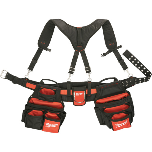 Contractor Work Belt With  Suspension Rig, Nylon, Black Kelford
