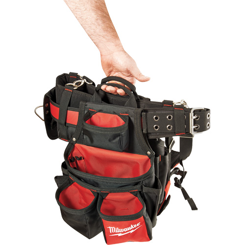 Contractor Work Belt With  Suspension Rig, Nylon, Black Kelford