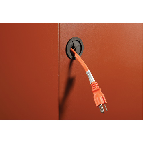 Coffre de chantier et surface de travail sur le terrain, 33" la x 63" p x 80" h, Acier, Rouge Kelford