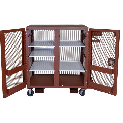 Armoire mobile en treillis, Acier, 37 pi³, Rouge Kelford