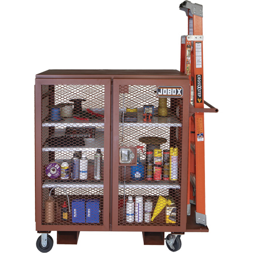 Armoire mobile en treillis, Acier, 37 pi³, Rouge Kelford