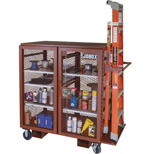 Armoire mobile en treillis, Acier, 37 pi³, Rouge Kelford