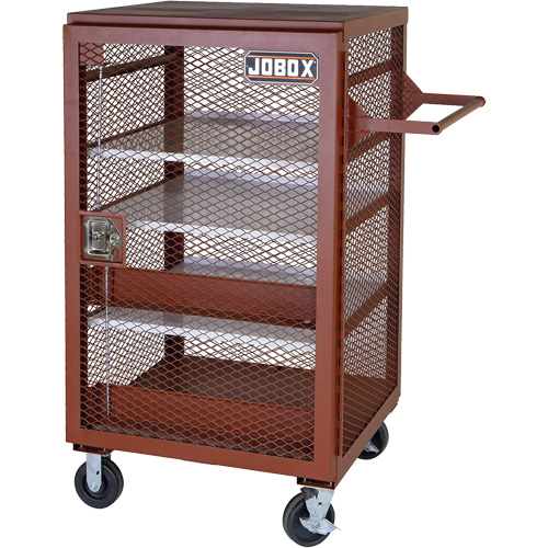 Mobile Mesh Cabinet, Steel, 22 Cubic Feet, Red Kelford