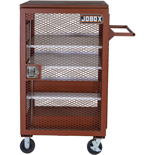 Mobile Mesh Cabinet, Steel, 22 Cubic Feet, Red Kelford