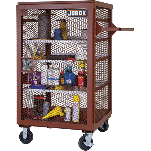 Mobile Mesh Cabinet, Steel, 22 Cubic Feet, Red Kelford