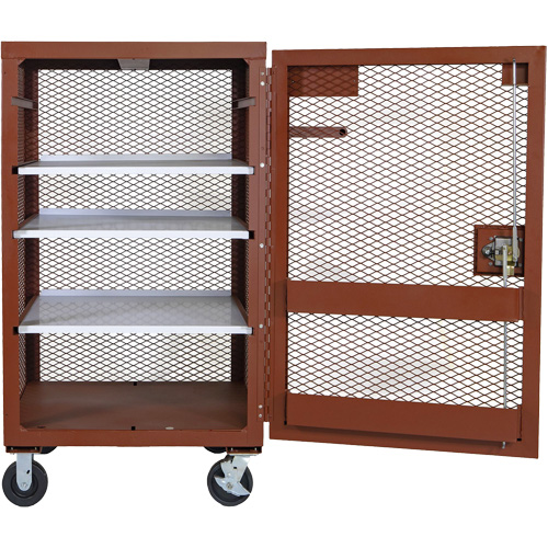 Mobile Mesh Cabinet, Steel, 22 Cubic Feet, Red Kelford