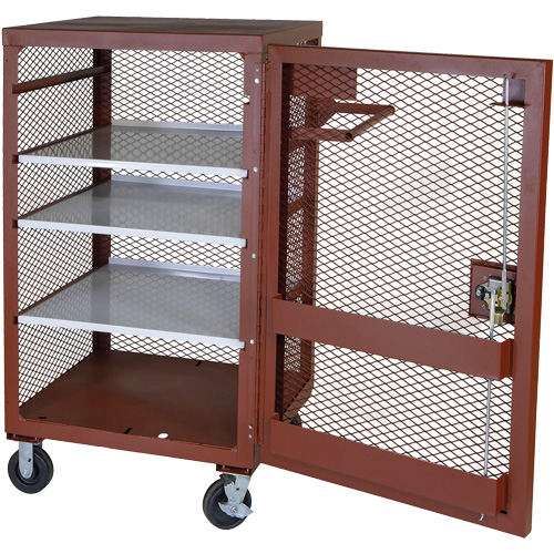 Mobile Mesh Cabinet, Steel, 22 Cubic Feet, Red Kelford