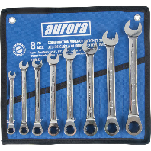 Fixed Head Wrench Set, Combination, 8 Pieces, Imperial Kelford