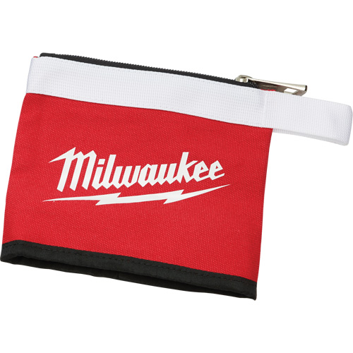 Multi-Size Zipper Pouches - Set of 3, Canvas, 3 Pockets, Black/Red Kelford