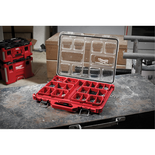 Organisateur profil&eacute; Packout, 19-3/4" x 16-2/5" x 2-1/2", Noir/Rouge Kelford