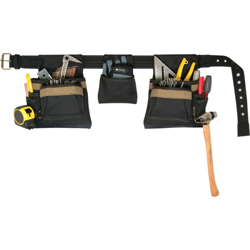 Deluxe Tool Belt Combo, Polyester, Black Kelford