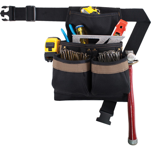 Petite ceinture &agrave; outils de luxe, Polyester, Noir Kelford