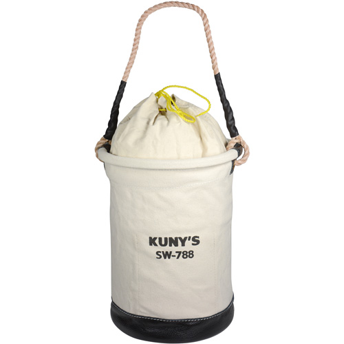 Parachute Top Tool Bucket, 11-1/2" L x 11-1/2" W x 16" H, Canvas, Beige Kelford