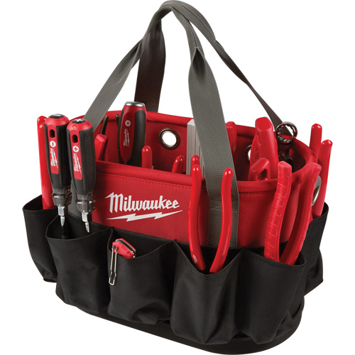 Utility Oval Bag, Ballistic Nylon, 24 Pockets, Black/Red Kelford