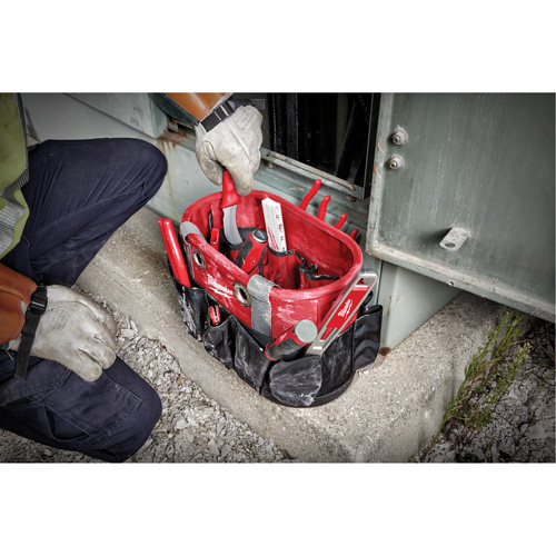 Utility Oval Bag, Ballistic Nylon, 24 Pockets, Black/Red Kelford