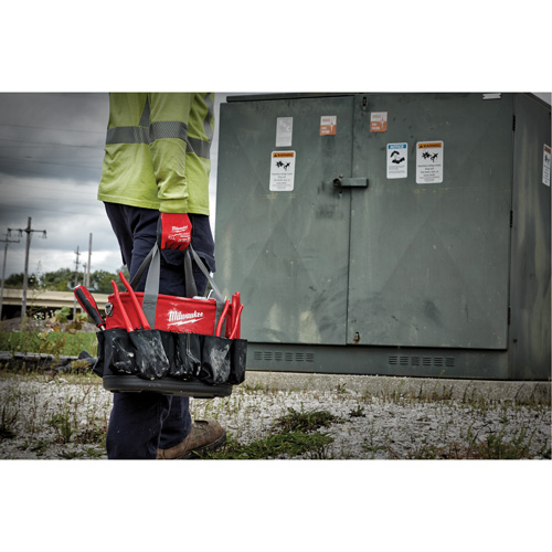 Utility Oval Bag, Ballistic Nylon, 24 Pockets, Black/Red Kelford