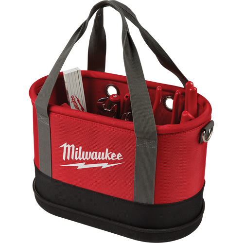 Aerial Utility Oval Bag, Ballistic Nylon, 14 Pockets, Black/Red Kelford