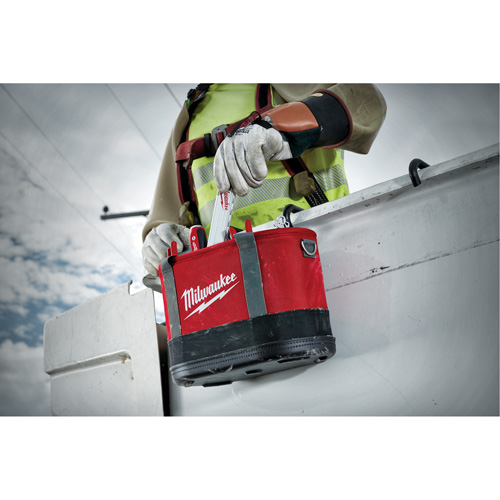 Aerial Utility Oval Bag, Ballistic Nylon, 14 Pockets, Black/Red Kelford