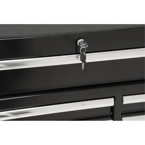 Industrial Tool Cart, 11 Drawers, 41" W x 18-3/4" D x 39-1/3" H, Black Kelford