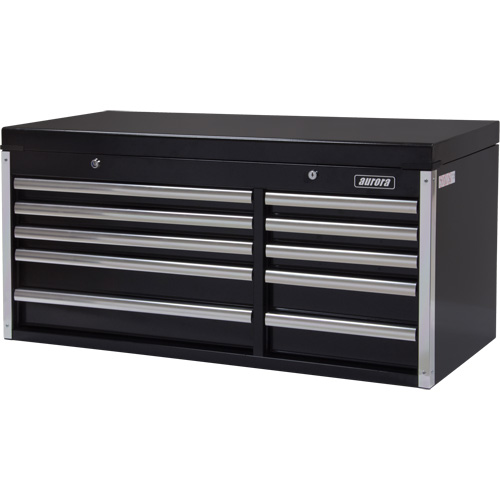 Industrial Tool Chest, 41" W, 10 Drawers, Black Kelford