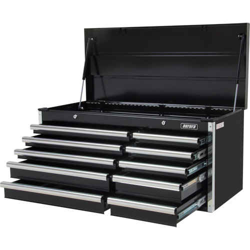Industrial Tool Chest, 41" W, 10 Drawers, Black Kelford