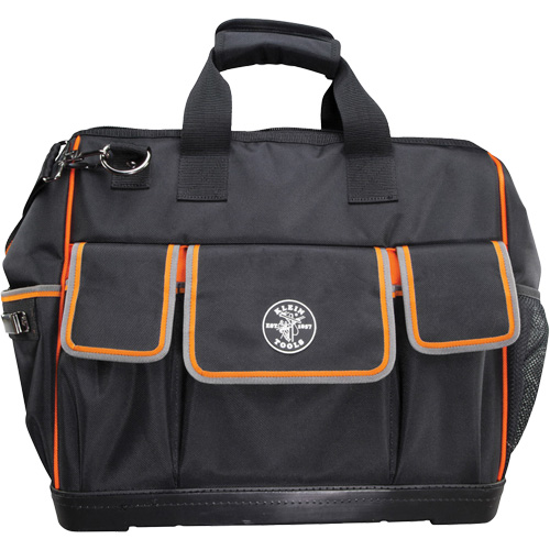 Tradesman Pro Wide-Open Tool Bag, Ballistic Nylon, 42 Pockets, Black Kelford