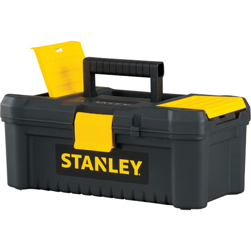 Coffre &agrave; outils avec plateau Essential, 12-1/2" la x 7-3/8" p x 5-1/8" h, Noir/Jaune Kelford