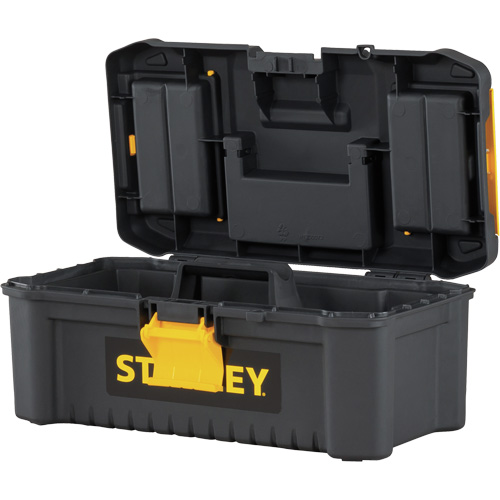 Coffre &agrave; outils avec plateau Essential, 12-1/2" la x 7-3/8" p x 5-1/8" h, Noir/Jaune Kelford