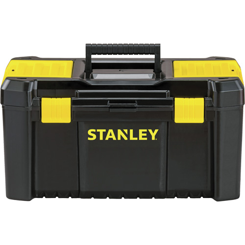 Coffre &agrave; outils avec plateau Essential, 19" la x 9-7/8" p x 9-3/4" h, Noir/Jaune Kelford