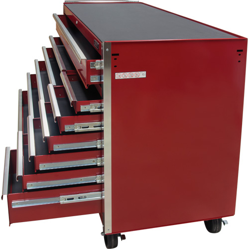 Industrial Tool Cart, 12 Drawers, 56" W x 24-1/2" D x 38-1/8" H, Red Kelford