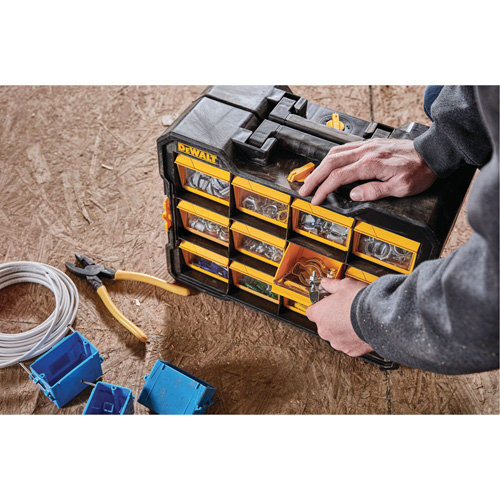 Organisateur Flip-Bin, 3-7/8" la x 17-3/4" p x 13-7/8" h, Noir/Jaune Kelford