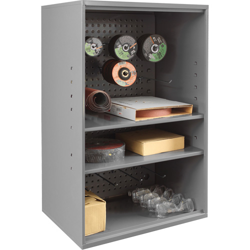 Abrasive Storage Cabinet with Pegboard, Steel, 19-7/8" x 14-1/4" x 32-3/4", Grey Kelford
