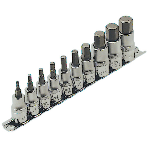 Jeu de douilles SAE HSW3812-10, Hexagonale, Prise 1/2"/3/8", 10 mr Kelford